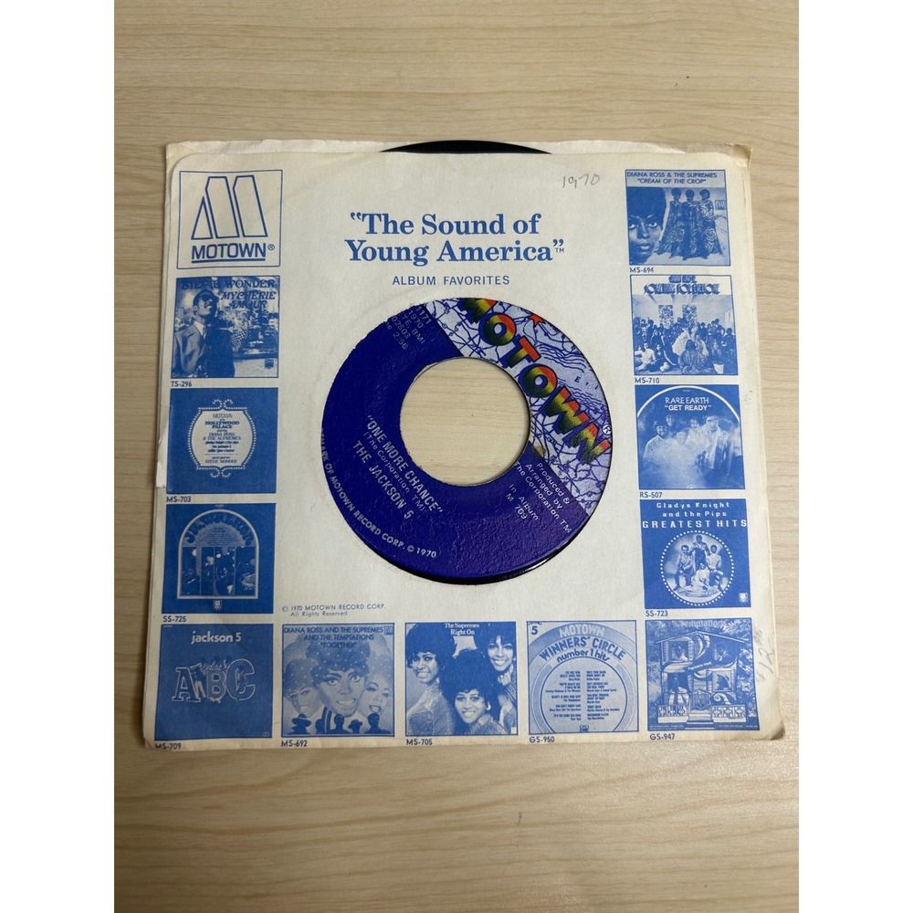 The Jackson 5 I'll Be There / One More Chance 7" Vinyl 45 RPM Motown M 1171 1970